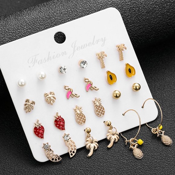 Jewelry - 2/$20🌼12 Pairs Cute Earrings Studs NWOT